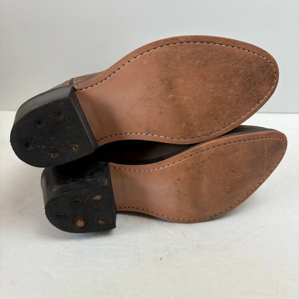 CODY JAMES BOYS' BROWN TAUPE WESTERN BOOTS Nubuck Leather B8151 4D